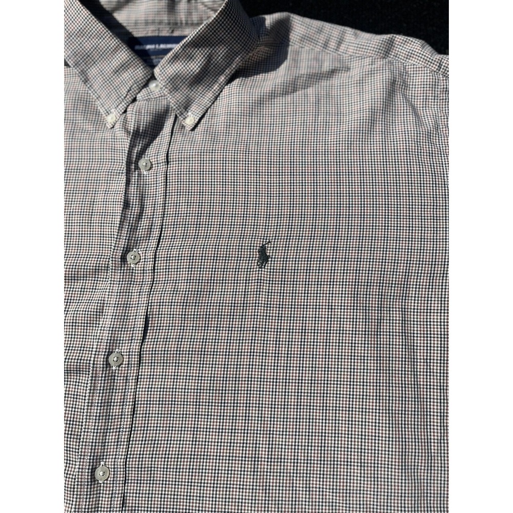 Ralph Lauren Golf Shirt Mens 2XL Plaid Tilden Button Down Long Sleeve - Picture 6 of 11